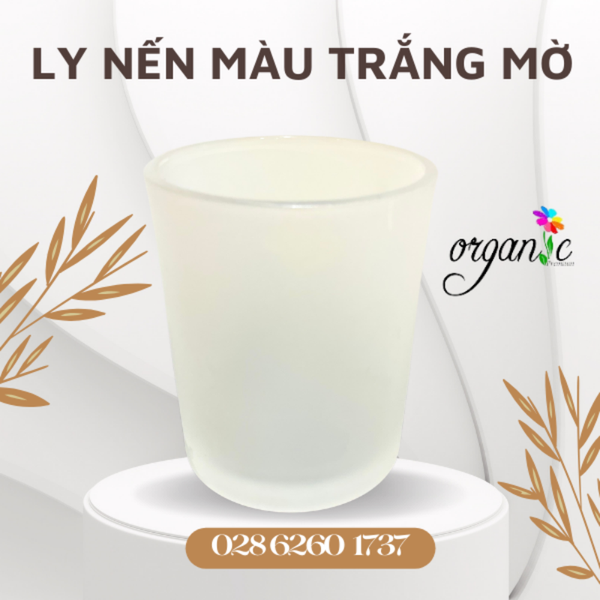 LY THỦY TINH ĐỰNG NẾN THƠM 150G MÀU TRẮNG MỜ (KHÔNG NẮP)