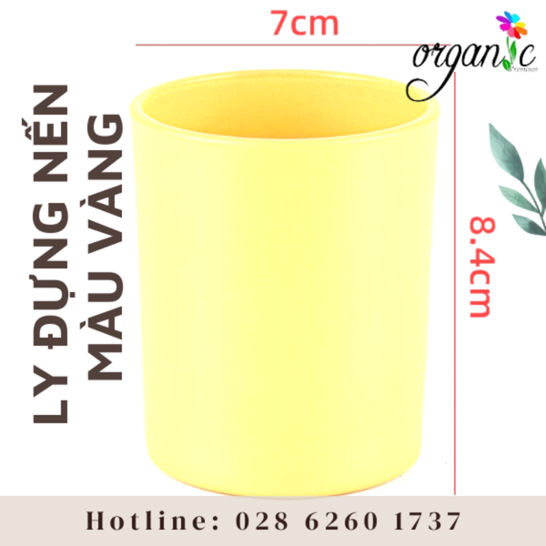 LY THỦY TINH ĐỰNG NẾN THƠM 150G MÀU VÀNG (KHÔNG NẮP)