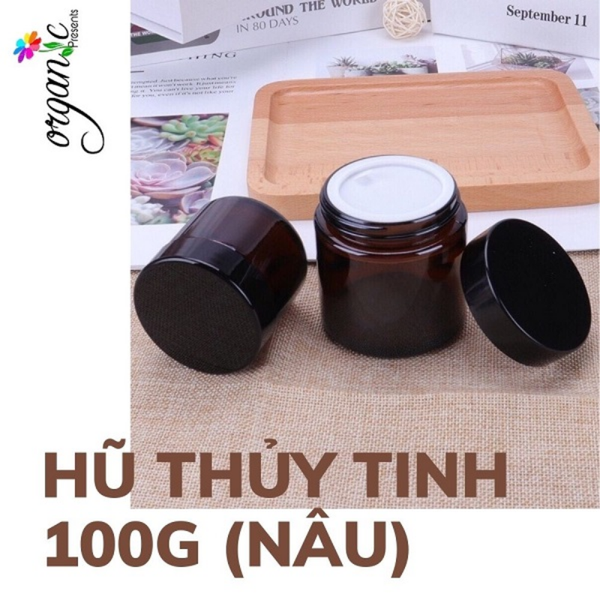 HŨ THỦY TINH ĐỰNG NẾN THƠM 100G (NÂU)