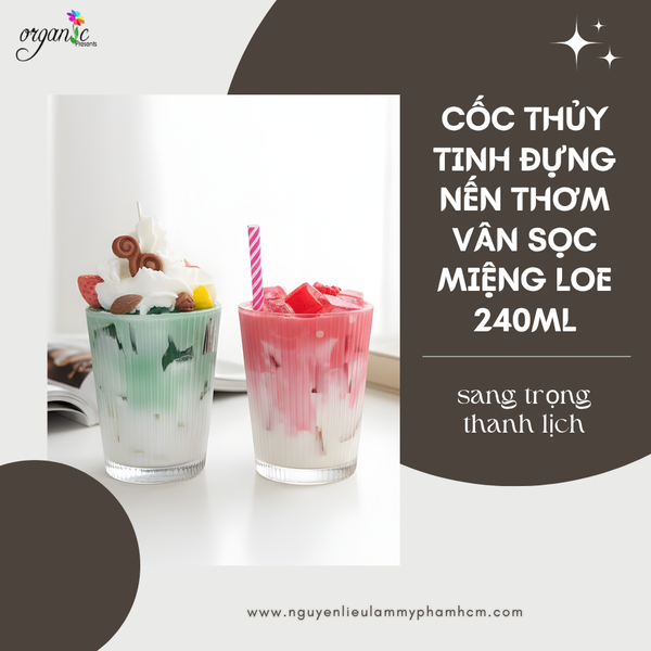 CỐC THỦY TINH ĐỰNG NẾN THƠM VÂN SỌC PULSE 240ML