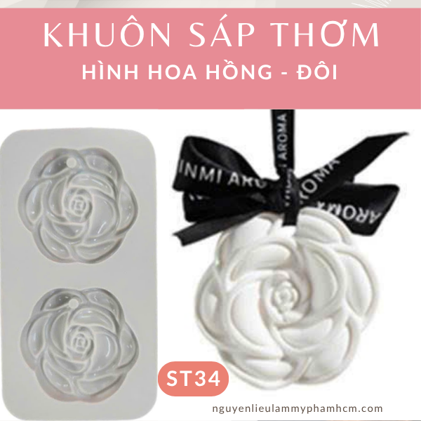 KHUÔN SÁP THƠM (HÌNH HOA HỒNG ĐÔI- ST34)