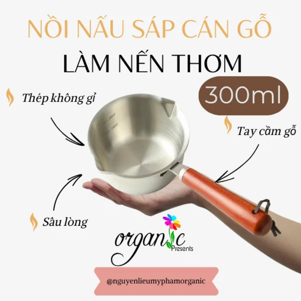 NỒI NẤU SÁP 300 ML (CÁN GỖ)