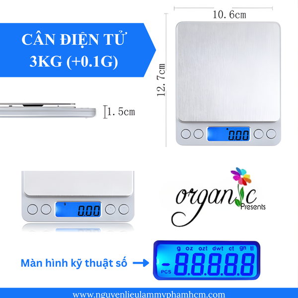 CÂN ĐIỆN TỬ 3KG (+0,1G)
