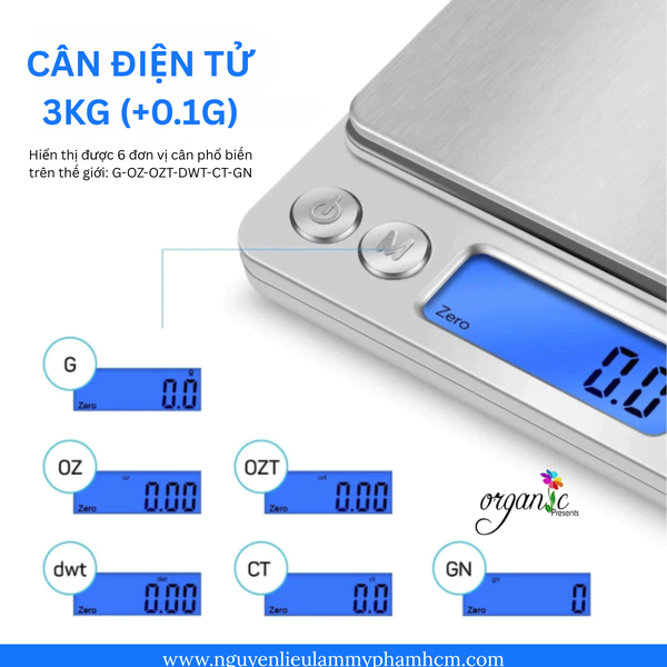 CÂN ĐIỆN TỬ 3KG (+0,1G)