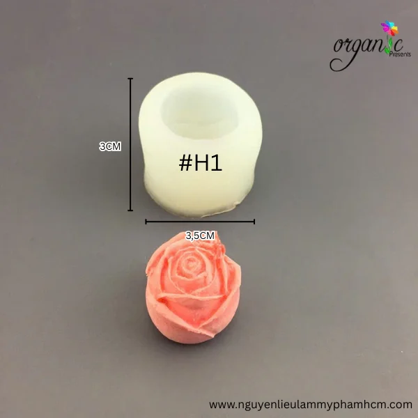 KHUÔN SILICONE HÌNH HOA HỒNG TRÒN 6 SIZE (H1)