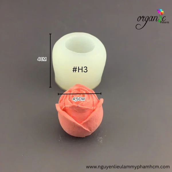 KHUÔN SILICONE HÌNH HOA HỒNG TRÒN 6 SIZE (H3)