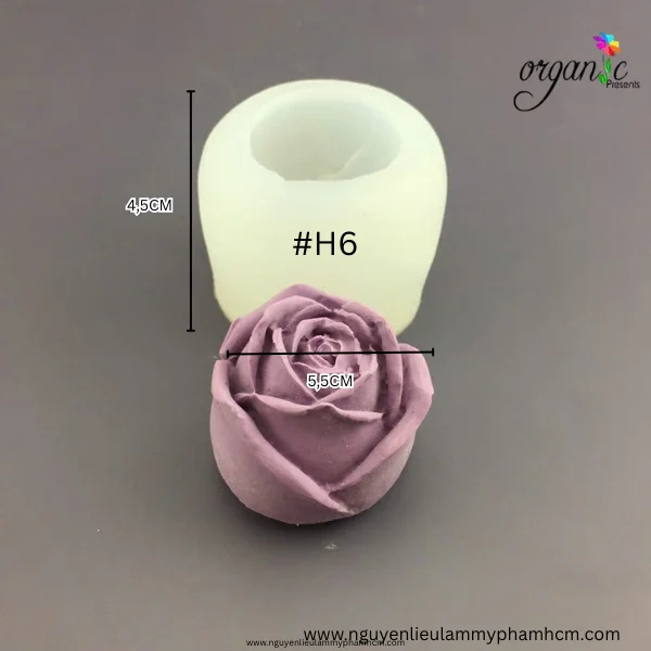 KHUÔN SILICONE HÌNH HOA HỒNG TRÒN 6 SIZE (H6)