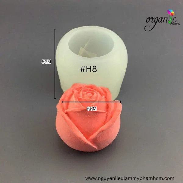 KHUÔN SILICONE HÌNH HOA HỒNG TRÒN 6 SIZE (H8)