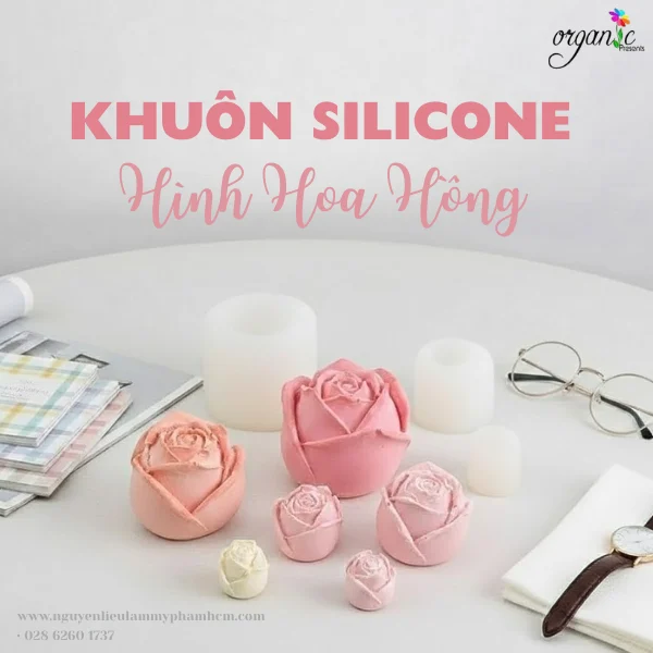 KHUÔN SILICONE HÌNH HOA HỒNG TRÒN 6 SIZE (H14)
