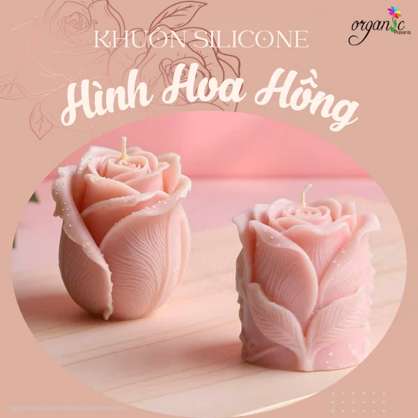 KHUÔN SILICONE HÌNH HOA HỒNG LỚN  (H10)