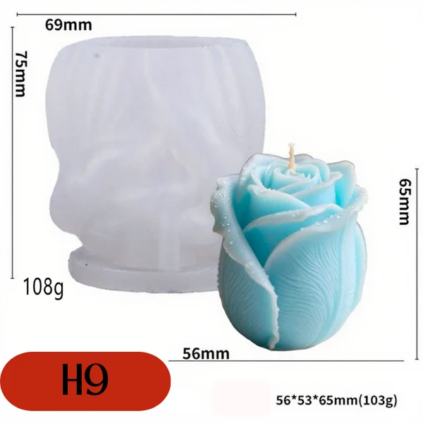 KHUÔN SILICONE HÌNH HOA HỒNG LỚN  (H9)