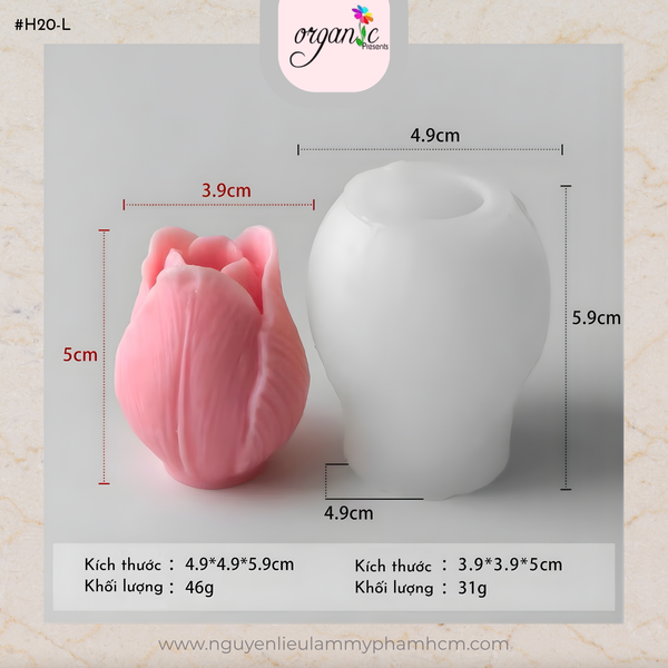 KHUÔN SILICON HOA TULIP 3 SIZE  (H20-L)
