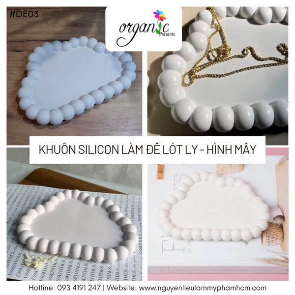 KHUÔN SILICON LÀM ĐẾ LÓT LY (HÌNH MÂY - DE03)