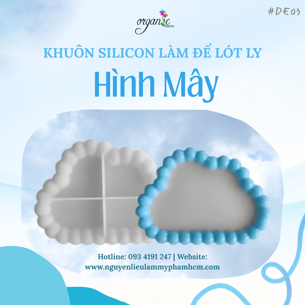 KHUÔN SILICON LÀM ĐẾ LÓT LY (HÌNH MÂY - DE03)
