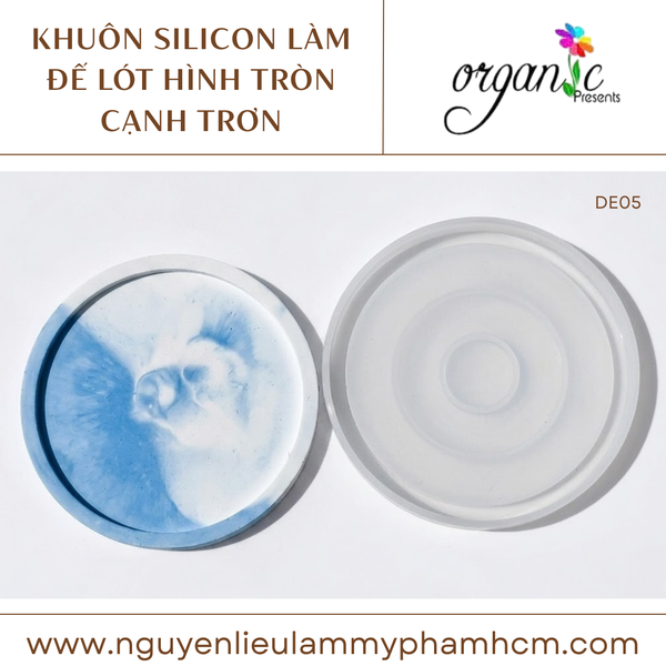 KHUÔN SILICON LÀM ĐẾ LÓT LY (HÌNH TRÒN CẠNH TRƠN - DE05)