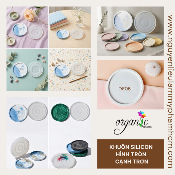 KHUÔN SILICON LÀM ĐẾ LÓT LY (HÌNH TRÒN CẠNH TRƠN - DE05)