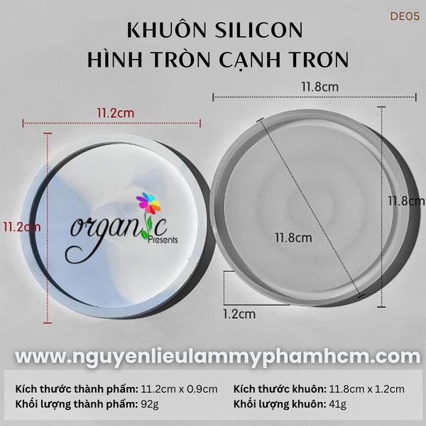 KHUÔN SILICON LÀM ĐẾ LÓT LY (HÌNH TRÒN CẠNH TRƠN - DE05)