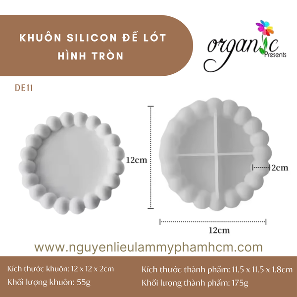 KHUÔN SILICON LÀM ĐẾ LÓT LY (HÌNH TRÒN - DE11)