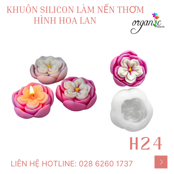 KHUÔN SILICON LÀM NẾN THƠM HÌNH HOA LAN (H24)