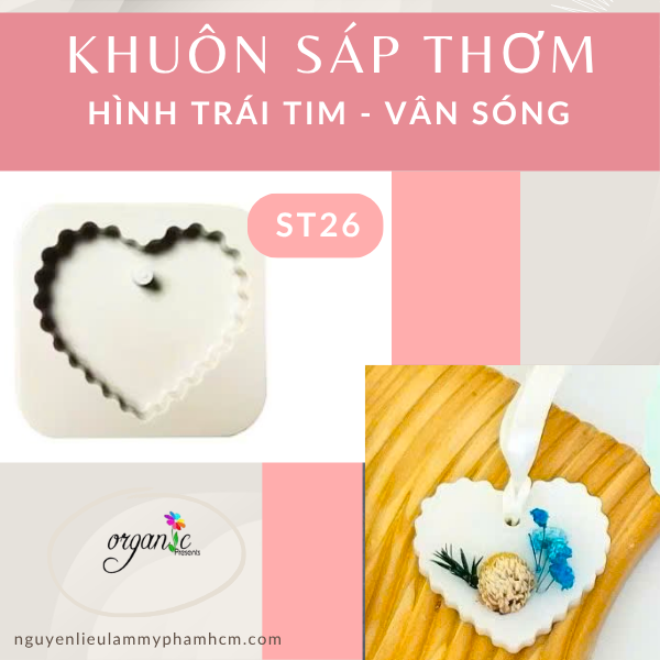 KHUÔN SÁP THƠM (HÌNH TRÁI TIM VÂN SÓNG - ST26)