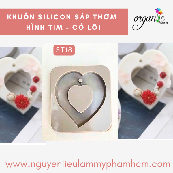KHUÔN SÁP THƠM (HÌNH TRÁI TIM CÓ LÕI- ST18)