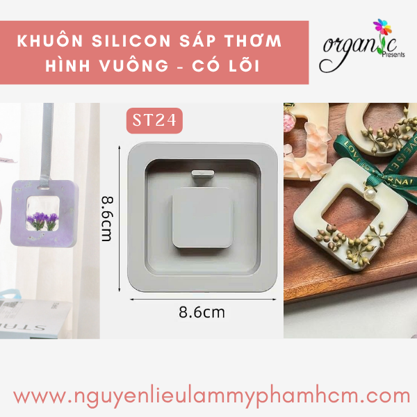 KHUÔN SÁP THƠM (HÌNH VUÔNG CÓ LÕI - ST24)