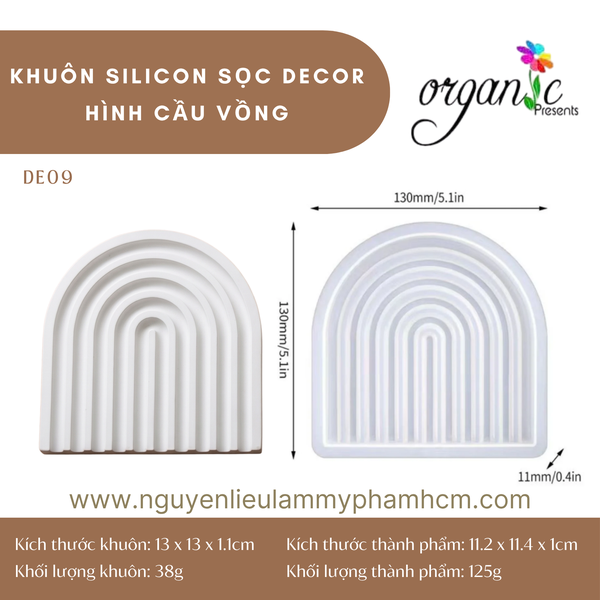 KHUÔN SILICON SỌC DECOR (HÌNH CẦU VỒNG - DE09)