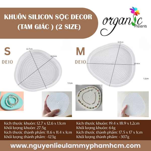KHUÔN SILICONE SỌC DECOR HÌNH TAM GIÁC (DE10-S)