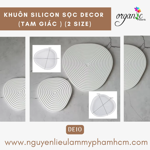 KHUÔN SILICONE SỌC DECOR HÌNH TAM GIÁC (DE10-S)