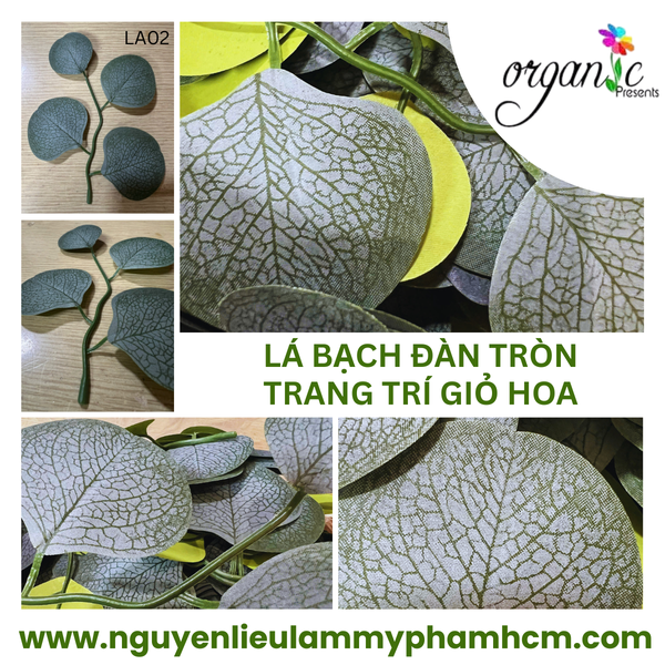 LÁ BẠCH ĐÀN TRÒN TRANG TRÍ GIỎ HOA (LA02)