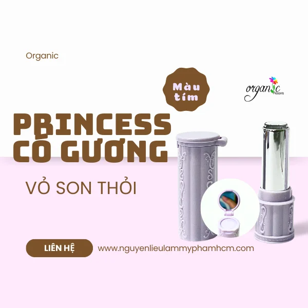 VỎ SON THỎI PRINCESS CÓ GƯƠNG (MÀU TÍM) 