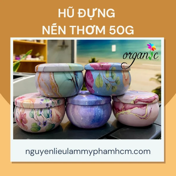 HŨ NHÔM ĐỰNG NẾN THƠM 50 G (5 MẪU)