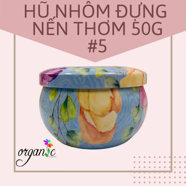 HŨ NHÔM ĐỰNG NẾN THƠM 50 G (5 MẪU)
