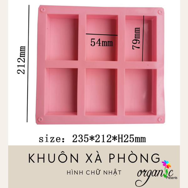 KHUÔN XÀ PHÒNG 6 HÌNH CHỮ NHẬT