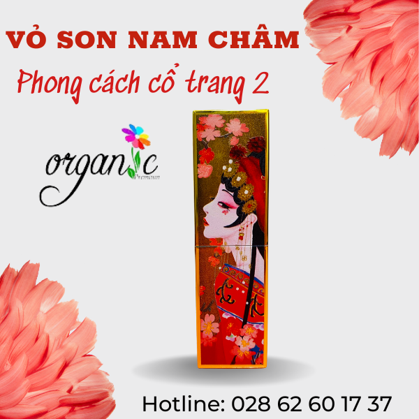 VỎ SON HANDMADE (NAM CHÂM - IN 3D CỔ TRANG VƯƠNG MIỆN ĐỎ)