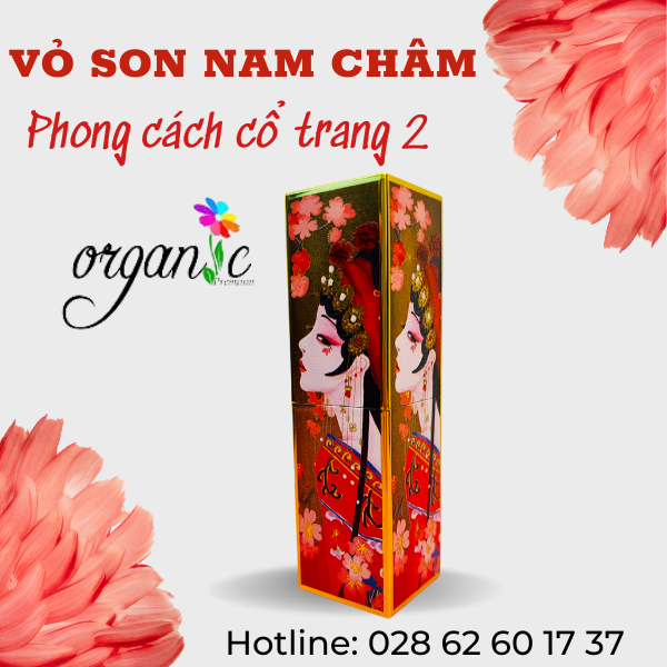 VỎ SON HANDMADE (NAM CHÂM - IN 3D CỔ TRANG VƯƠNG MIỆN ĐỎ)