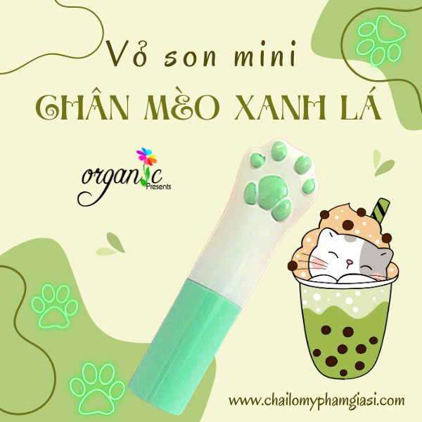 VỎ SON DƯỠNG MINI (CHÂN MÈO XANH LÁ)