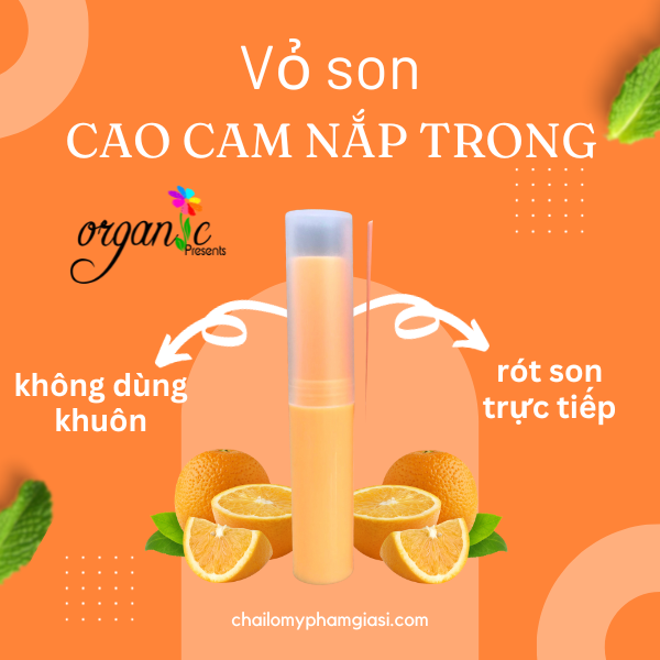VỎ SON HANDMADE (CAO CAM NẮP TRONG)