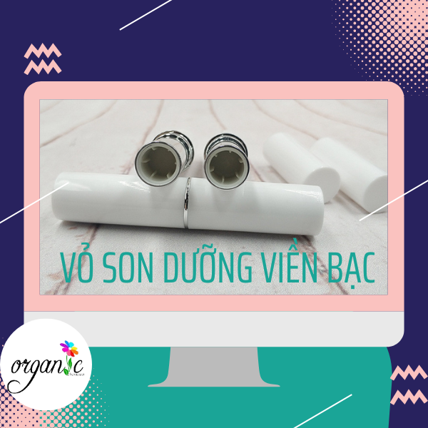 VỎ SON DƯỠNG VIỀN BẠC (MÀU TRẮNG)