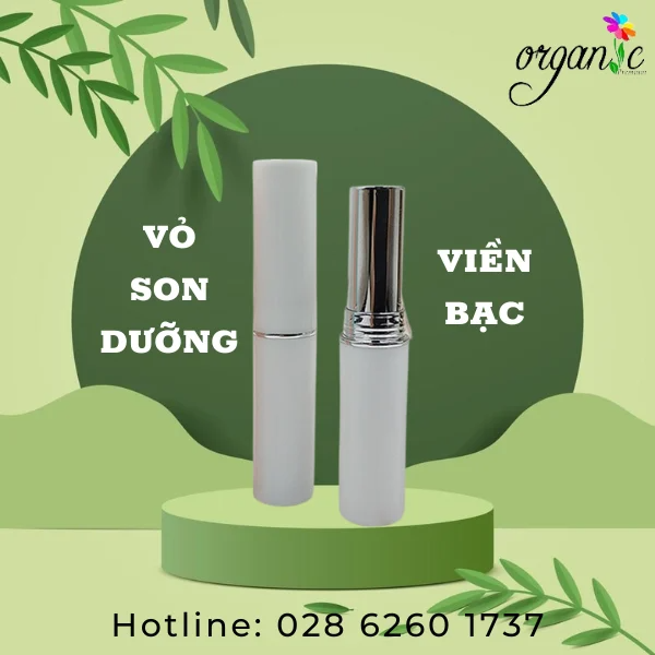 VỎ SON DƯỠNG VIỀN BẠC (MÀU TRẮNG)
