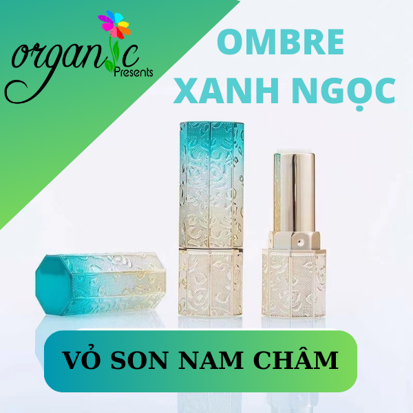 VỎ SON HANDMADE (GÓC CẠNH - OMBRE XANH NGỌC)