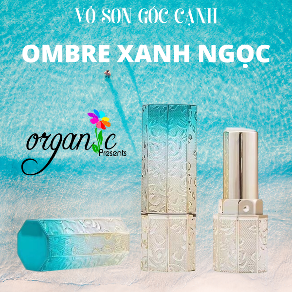 VỎ SON HANDMADE (GÓC CẠNH - OMBRE XANH NGỌC)