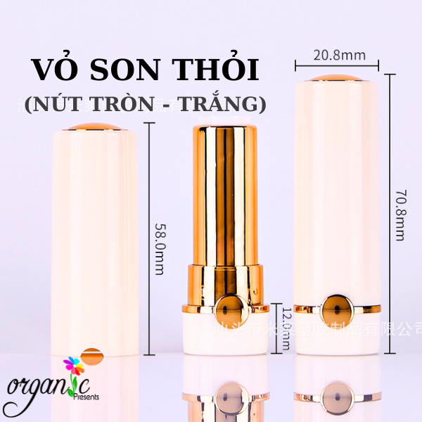 VỎ SON THỎI (NÚT TRÒN - TRẮNG)
