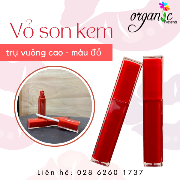 VỎ SON KEM (TRỤ VUÔNG CAO - MÀU ĐỎ)