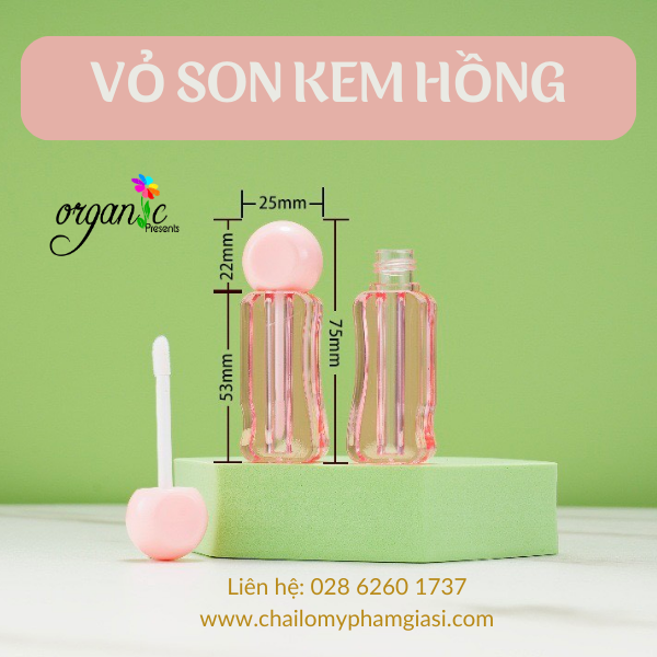 VỎ SON KEM (HỒNG - TRONG SUỐT)