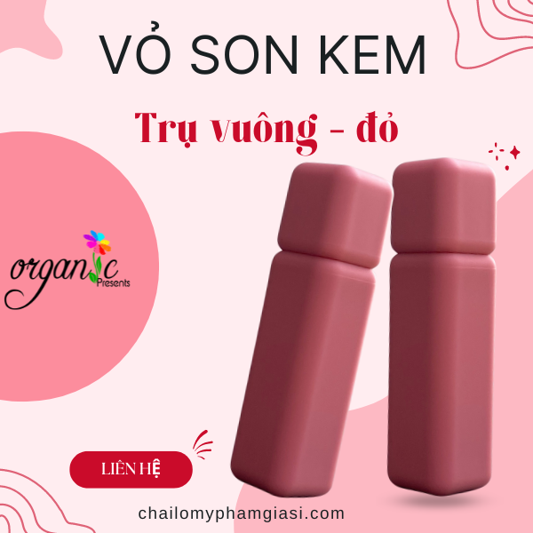 VỎ SON KEM (TRỤ VUÔNG NHÁM - MÀU HỒNG) 