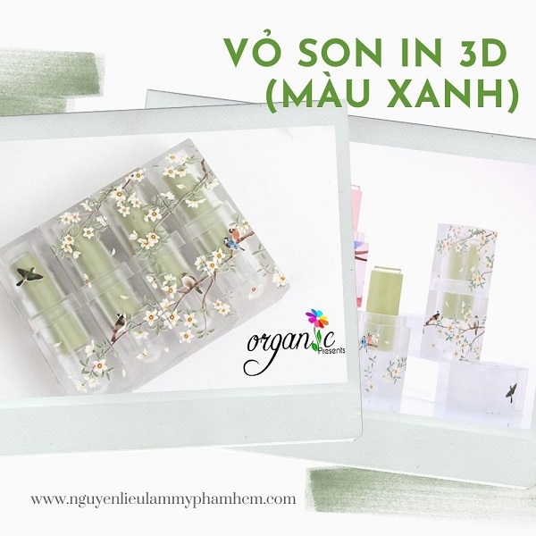 VỎ SON HANDMADE (IN 3D NHÁM - MÀU XANH)