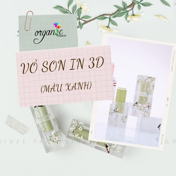 VỎ SON HANDMADE (IN 3D NHÁM - MÀU XANH)