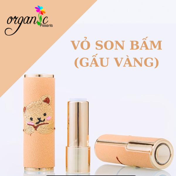 VỎ SON BẤM BỌC DA (GẤU VÀNG)