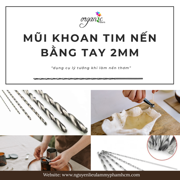  MŨI KHOAN TIM NẾN BẰNG TAY 2MM